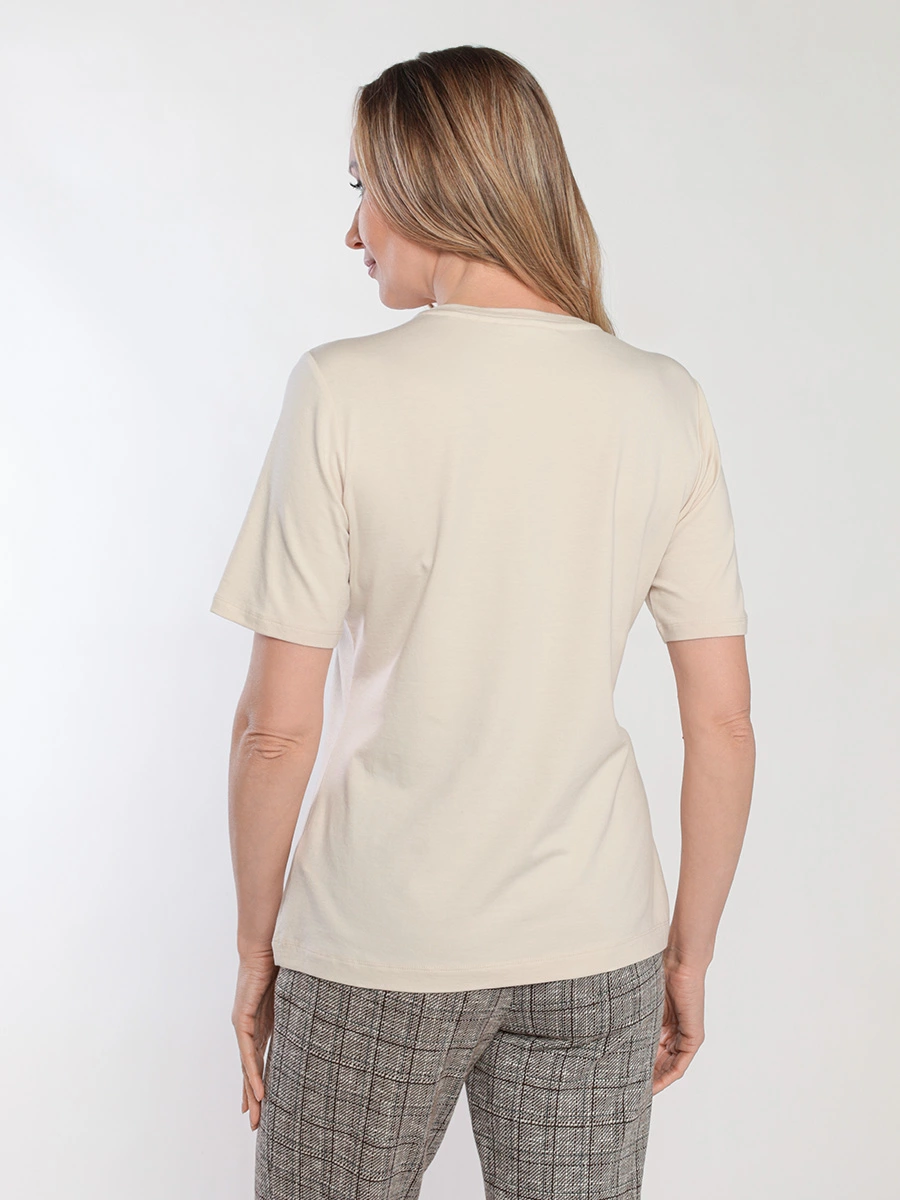 Футболка из смеси хлопка и модала с вышивкой